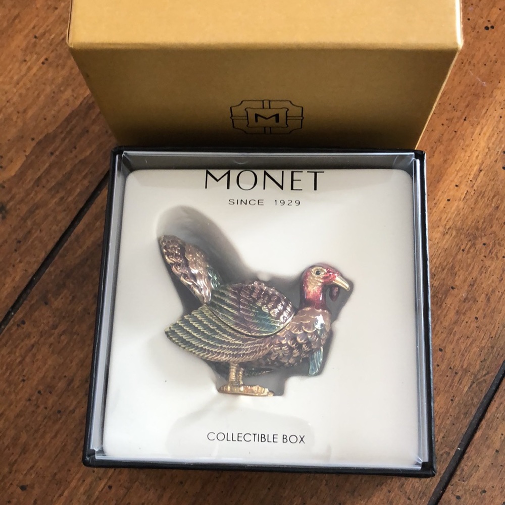Monet Enameled Turkey Trinket Figurine